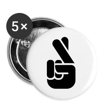 Crossed Fingers - Buttons large 2.2''/56 mm (5-pack) - white - Front