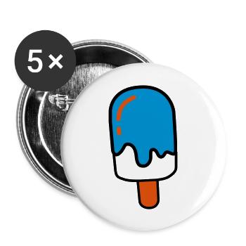 Eis am Stil - Buttons groß 56 mm (5er Pack) - Weiß - Vorne