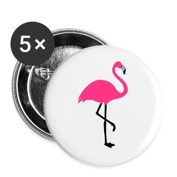 Flamingo Summer Sun Beach - Lot de 5 grands badges (56 mm) - blanc - Devant