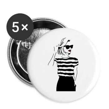 Kiss of the Night Lip Accent - Buttons large 2.2''/56 mm (5-pack) - white - Front