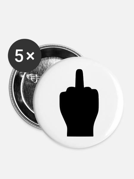 Finger-Gruß - Buttons groß 56 mm (5er Pack) - Weiß