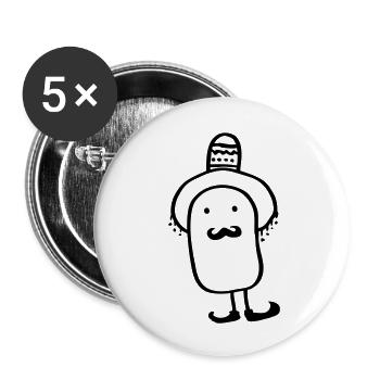 Mexicaine avec un sombrero - Lot de 5 grands badges (56 mm) - blanc - Devant