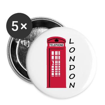 Phone Box London - Buttons groß 56 mm (5er Pack) - Weiß - Vorne