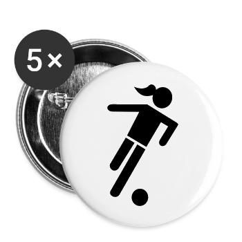 Football Foot - Lot de 5 grands badges (56 mm) - blanc - Devant