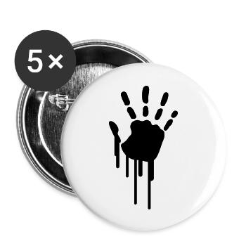 hand_print_graffiti - Lot de 5 grands badges (56 mm) - blanc - Devant
