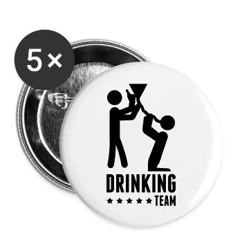 drinking_team_extreme_1 - Buttons groß 56 mm (5er Pack) - Weiß - Vorne