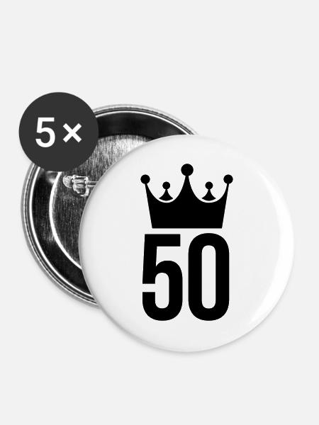 50 jaar abraham - Buttons/Badges stor, 56 mm (5-pack) - hvid