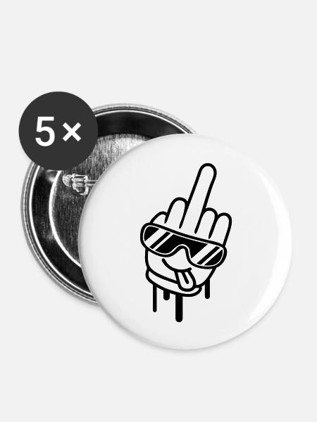 Cool Fuck Off Hand - Buttons groß 56 mm (5er Pack) - Weiß