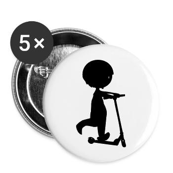 Boy Reiten - Buttons groß 56 mm (5er Pack) - Weiß - Vorne