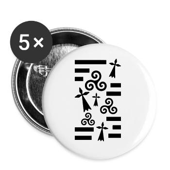 breizh bretagne fashion - Lot de 5 grands badges (56 mm) - blanc - Devant