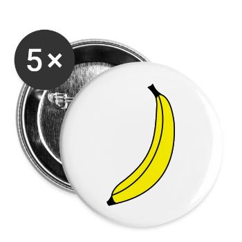 Leuchtend gelbe Banane - Buttons groß 56 mm (5er Pack) - Weiß - Vorne