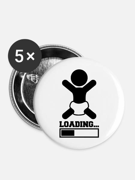 Loading Baby - Buttons groß 56 mm (5er Pack) - Weiß