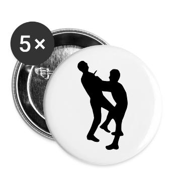 krav maga - Lot de 5 grands badges (56 mm) - blanc - Devant