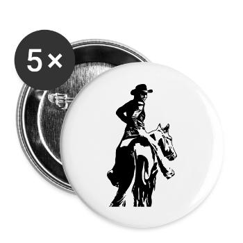 mit Pferd - Buttons groß 56 mm (5er Pack) - Weiß - Vorne