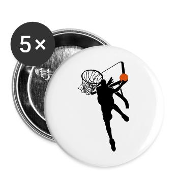 Basketball - Buttons groß 56 mm (5er Pack) - Weiß - Vorne