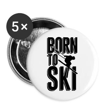 Born to Ski - Buttons large 2.2''/56 mm (5-pack) - white - Front