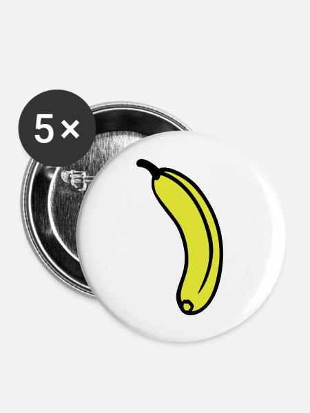 Banana - Buttons groß 56 mm (5er Pack) - Weiß