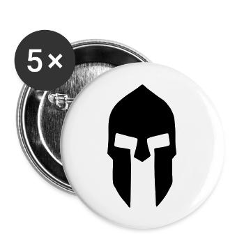 spartan_helmet - Buttons groß 56 mm (5er Pack) - Weiß - Vorne