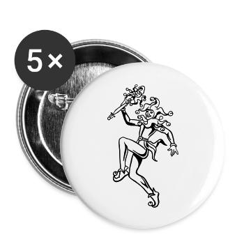 joker - Buttons groß 56 mm (5er Pack) - Weiß - Vorne