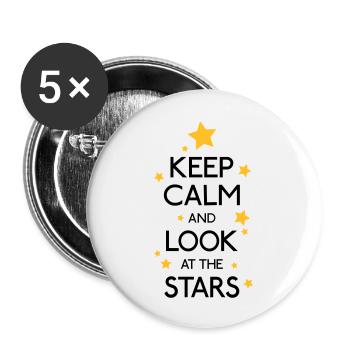 keep calm and look at the stars - Buttons large 2.2''/56 mm (5-pack) - white - Front