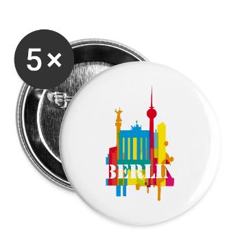 Berlin Graffiti - Buttons groß 56 mm (5er Pack) - Weiß - Vorne