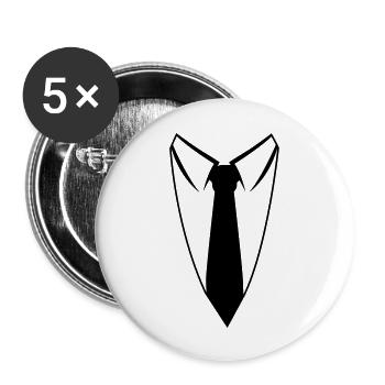 krawatte_f1 - Buttons groß 56 mm (5er Pack) - Weiß - Vorne