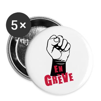en greve point leve 0 - Lot de 5 grands badges (56 mm) - blanc - Devant