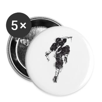 Ninja Samouraï Karaté Arts martiaux Asie - Lot de 5 grands badges (56 mm) - blanc - Devant