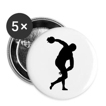 Diskuswurf discus throw - Buttons groß 56 mm (5er Pack) - Weiß - Vorne