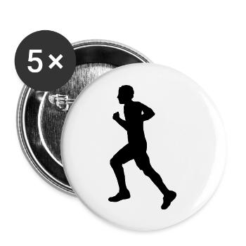 Jogger Mann - Buttons groß 56 mm (5er Pack) - Weiß - Vorne