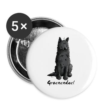 Cute Belgian Shepherd Dog - Buttons large 2.2''/56 mm (5-pack) - white - Front