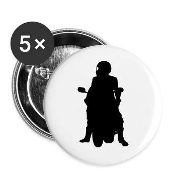 biker - Buttons large 2.2''/56 mm (5-pack) - white - Front