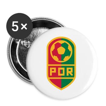 Portugal Fußball Abzeichen - Buttons groß 56 mm (5er Pack) - Weiß - Vorne