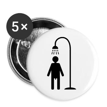 duschen hygiene lebensstil - Buttons groß 56 mm (5er Pack) - Weiß - Vorne