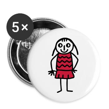 Girlpower - V2 - Buttons groß 56 mm (5er Pack) - Weiß - Vorne