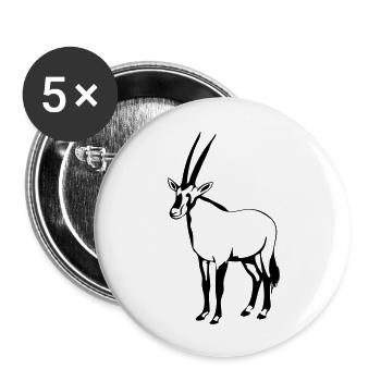 Oryx - Antilope - Buttons groß 56 mm (5er Pack) - Weiß - Vorne