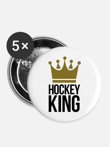 hockey - Buttons groß 56 mm (5er Pack) - Weiß
