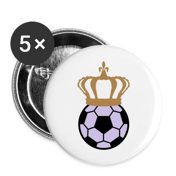 Fußball Kaiser - Fussball 3farbig - Buttons groß 56 mm (5er Pack) - Weiß - Vorne