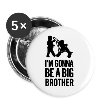 I'm gonna be a big brother baby car - Buttons large 2.2''/56 mm (5-pack) - white - Front