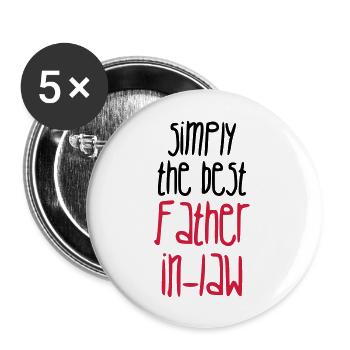 Father in law Schwiegervater Beau Pere Beau-Père - Buttons large 2.2''/56 mm (5-pack) - white - Front