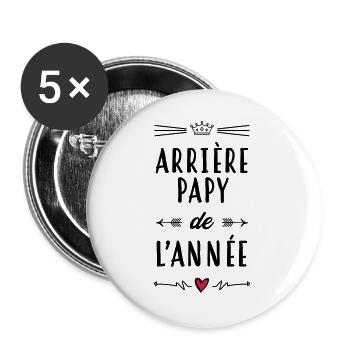 Arrière Papy - Famille - Grand-Père - Papi - Noël - Buttons large 2.2''/56 mm (5-pack) - white - Front