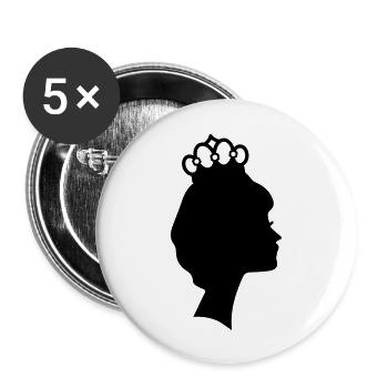 princess crown - Buttons groß 56 mm (5er Pack) - Weiß - Vorne