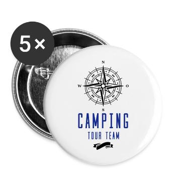 camping tour team - Buttons groß 56 mm (5er Pack) - Weiß - Vorne