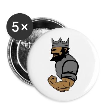 king_02 - Lot de 5 grands badges (56 mm) - blanc - Devant