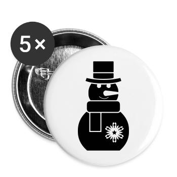 schneemann - Buttons groß 56 mm (5er Pack) - Weiß - Vorne