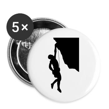 climbing_001 - Lot de 5 grands badges (56 mm) - blanc - Devant