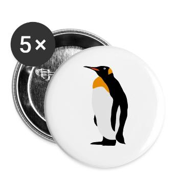 manchot - Lot de 5 grands badges (56 mm) - blanc - Devant