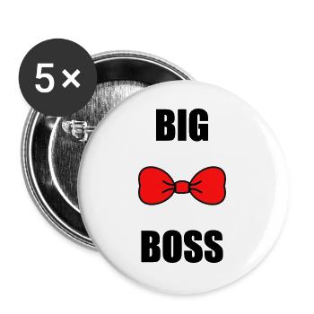 HUMOR. FLIEGE - Buttons groß 56 mm (5er Pack) - Weiß - Vorne