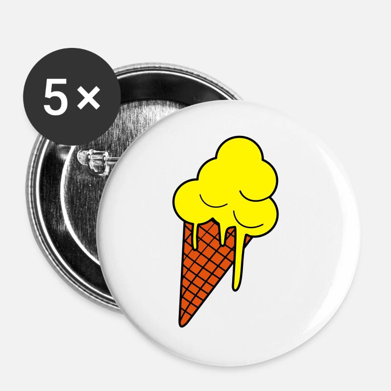 Schmelzendes Eis  Pop Art - Buttons large 2.2''/56 mm (5-pack) - white