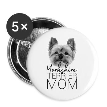 Yorkshire Terrier Mom - Chiens Maman Cadeau - Dog - Lot de 5 grands badges (56 mm) - blanc - Devant